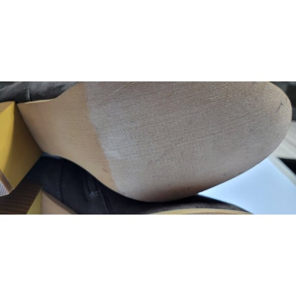 Womens Thigh High Boots Gray Size 7.5 Strech Suede Over Knee Pull On - Picture 13 of 16